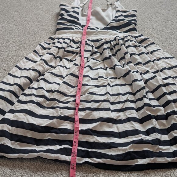 H&M, mini dress, striped, navy blue and white, Size 2 - Picture 6 of 6